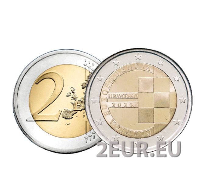 Kroatia 2 euroa UNC 2023 - Euron käyttöönotto Kroatian viralliseksi valuutaksi