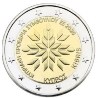 Kypros 2 euroa UNC 2026 - Euroopan neuvoston puheenjohtajuus