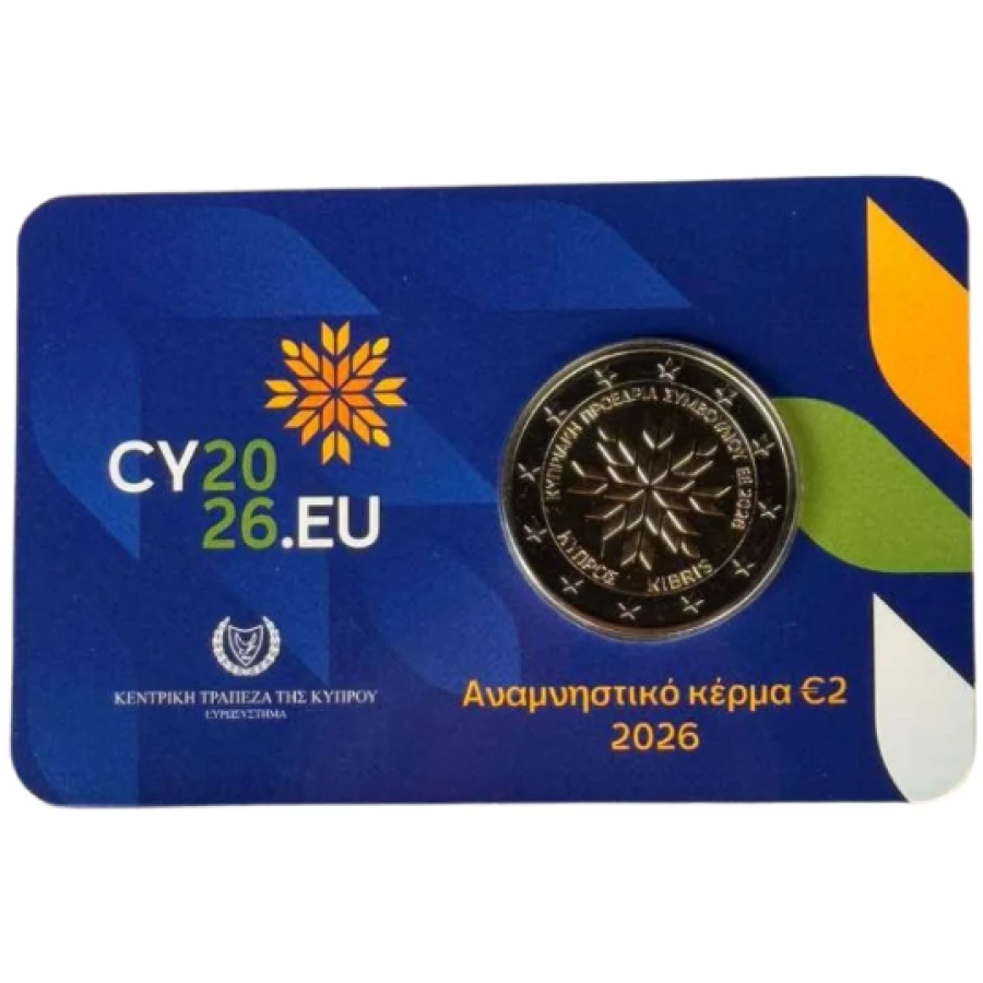 Kypros 2 euroa BU 2026 - Euroopan neuvoston puheenjohtajuus
