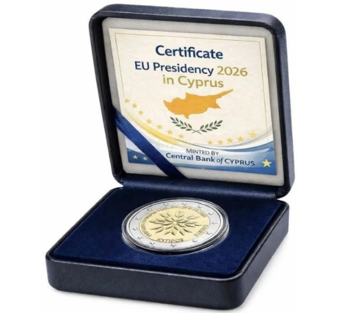 Kypros 2 euroa proof 2026 - Euroopan neuvoston puheenjohtajuus