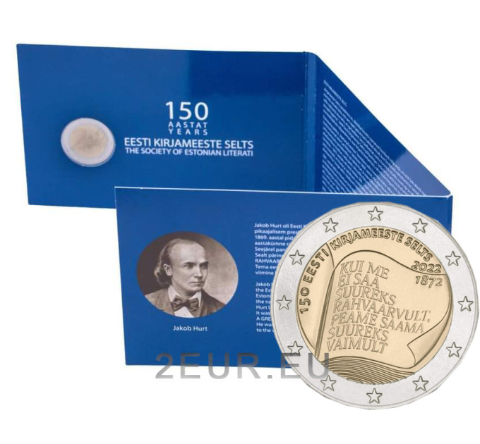 Viro 2 euroa BU 2022 - Viron kirjailijayhdistyksen 150-vuotisjuhla
