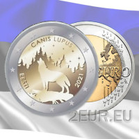 Viro 2 euroa UNC 2021/2 - kansalliseläin - susi
