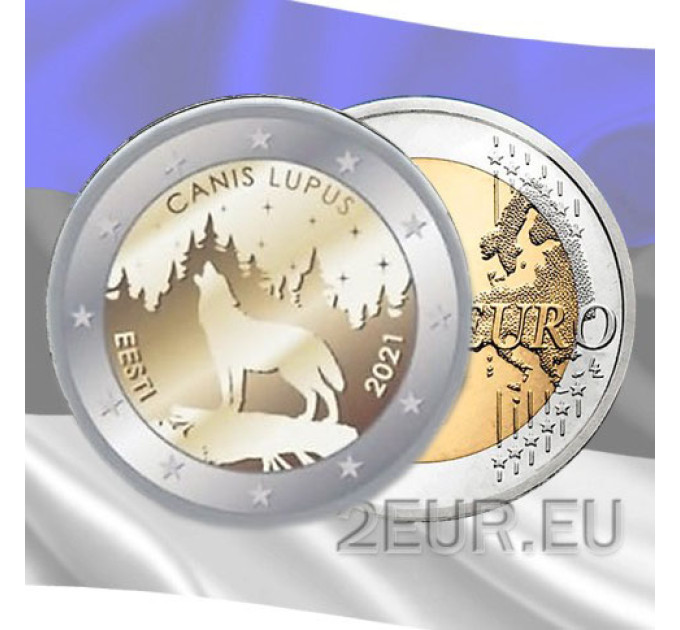 Viro 2 euroa UNC 2021/2 - kansalliseläin - susi