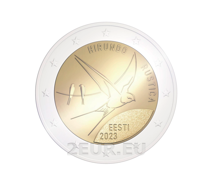 Viro 2 euroa UNC 2023 - Kansallislintu - Pääskynen