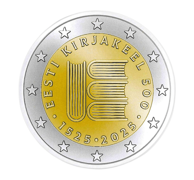 Viro 2 euroa UNC 2025 - Viron kirjakieltä 500 vuotta