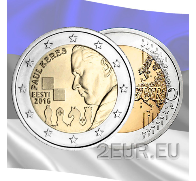 Viro 2 euroa UNC 2016 - 100 vuotta Paul Keresen syntymästä