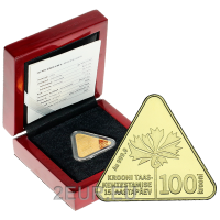 Viro 100 Kroon kultakolikko Proof 2007 - Viron kruunun uudelleen käyttöönoton 15. vuosipäivä