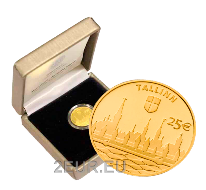 Viron 25 euron kultakolikoiden Proof 2017 - Hansakaupunki Tallinna