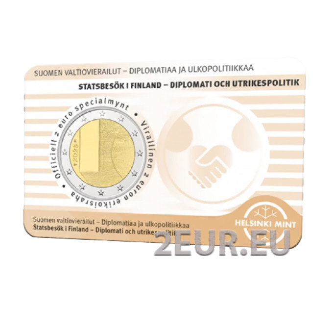 Suomi 2 euroa BU 2025 - Suomen valtiovierailut – diplomatia ja ulkopolitiikka - Fin/Swed