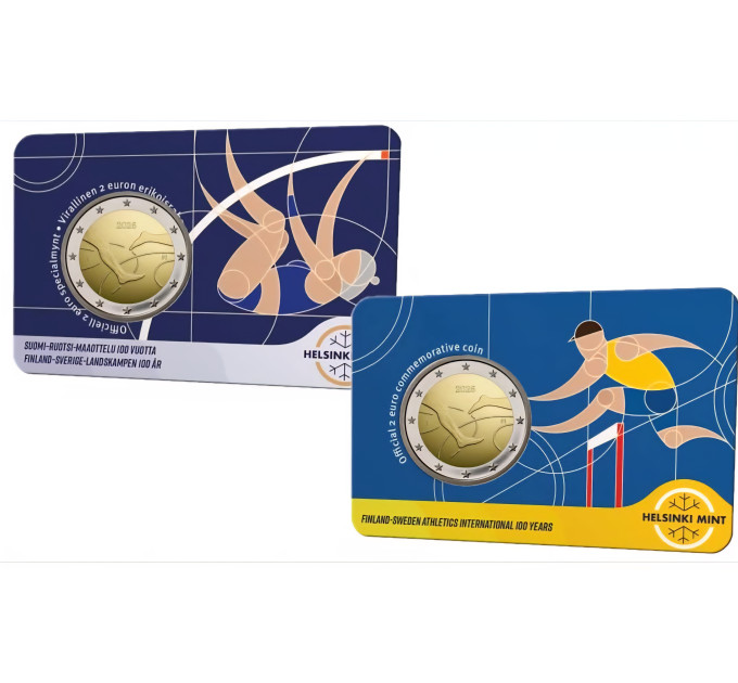 Suomi 2 euroa BU 2025 - Suomi–Ruotsi 100 vuotta yleisurheilua - Fin/Swed + Ang