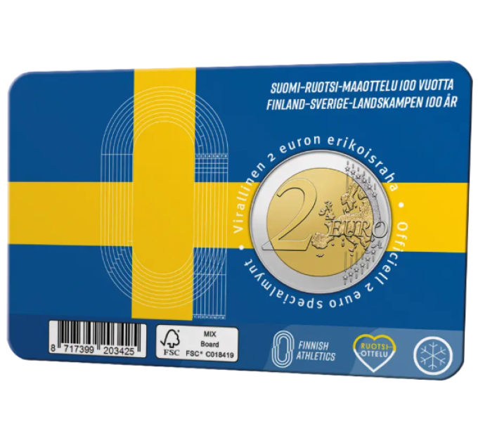 Suomi 2 euroa BU 2025 - Suomi–Ruotsi 100 vuotta yleisurheilua - Eng