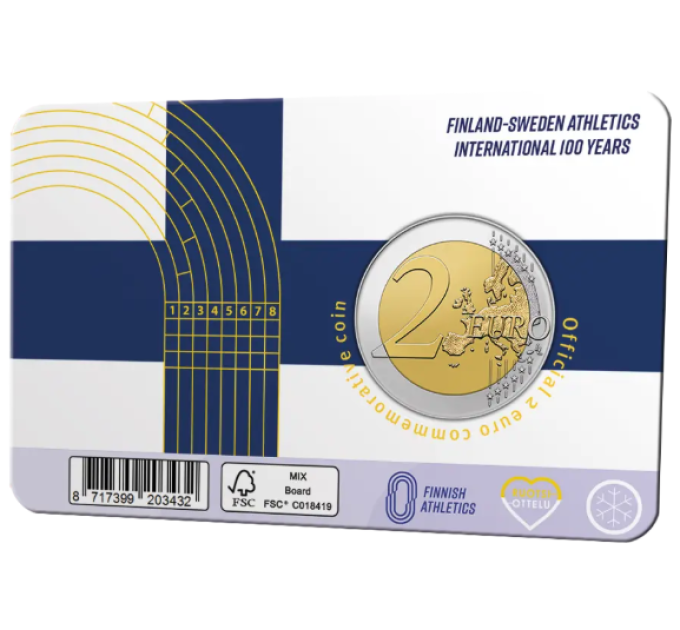 Suomi 2 euroa BU 2025 - Suomi–Ruotsi 100 vuotta yleisurheilua - Fin/Swed