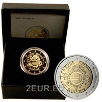 Suomi 2 euroa proof 2012 - 10 vuotta Euro Käteisvarmaa