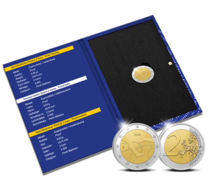 Suomi 2 euroa Proof 2025 - Suomi–Ruotsi 100 vuotta yleisurheilua