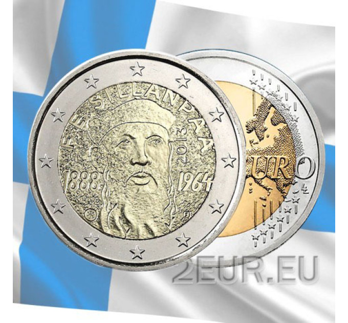 Suomi 2 euroa UNC 2013 - 125 vuotta Frans Eemil Sillanpään syntymästä