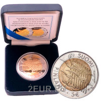 Suomi 5 euroa proof 2007 - 90 vuotta Itsenäisyys  