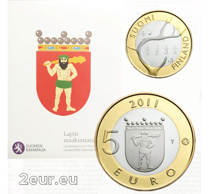 Suomi 5 euroa proof 2011 - Historialliset maakunnat - Lappi  