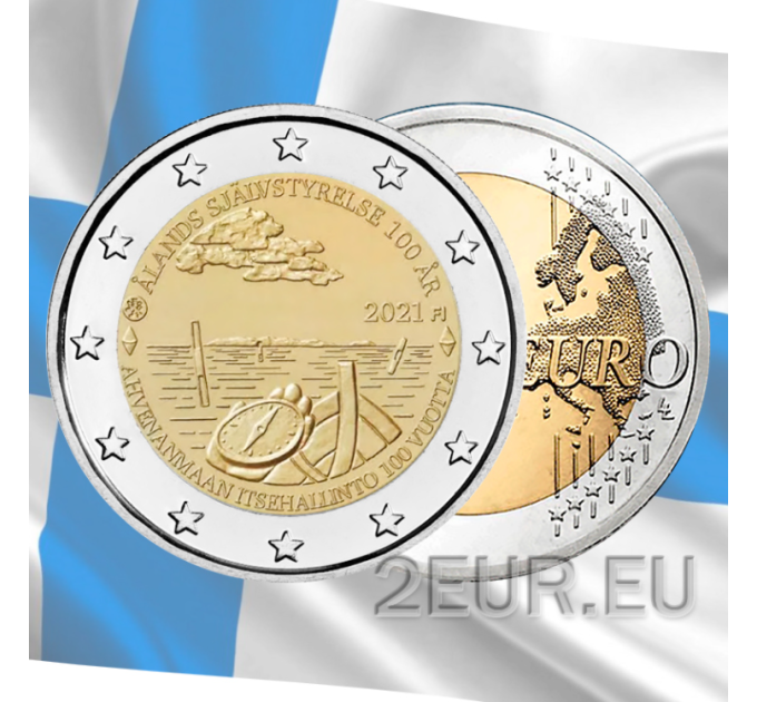 Suomi 2 euroa UNC 2021-2 - Ahvenanmaan itsehallinto 100 vuotta