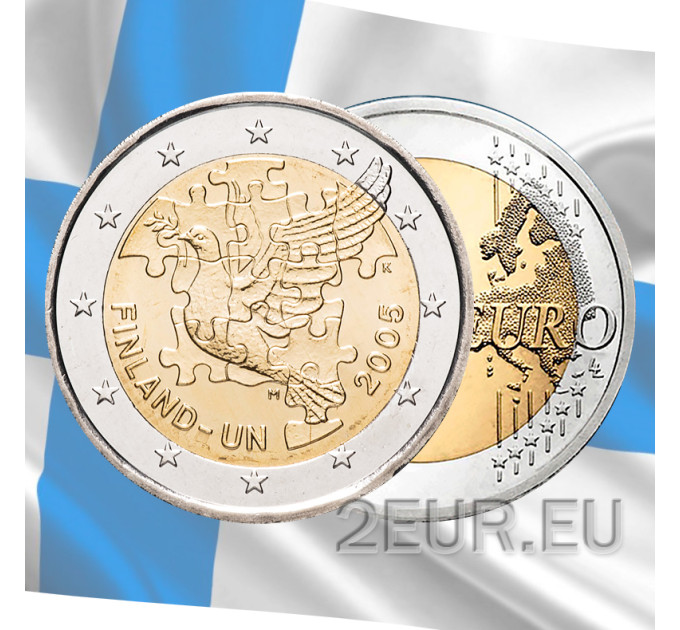 Suomi 2 euroa UNC 2005 - 60 vuotta YK UNO
