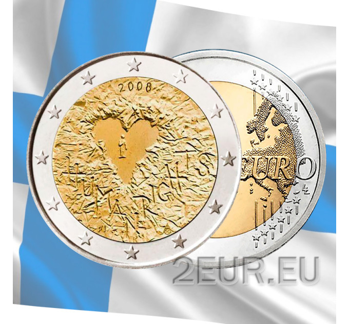 Suomi 2 euroa UNC 2008 - 60 vuotta ihmisoikeuksien julistamista