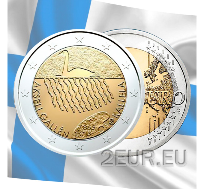 Suomi 2 euroa UNC 2015 - 150 vuotta taiteilija Akseli Gallen-Kallelan syntymästä