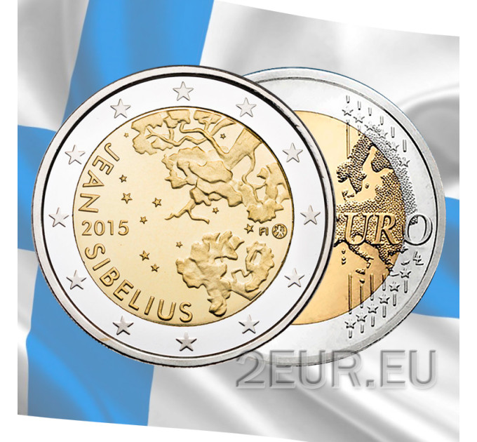 Suomi 2 euroa UNC 2015 - 150 vuotta säveltäjä Jean Sibeliuksen syntymästä