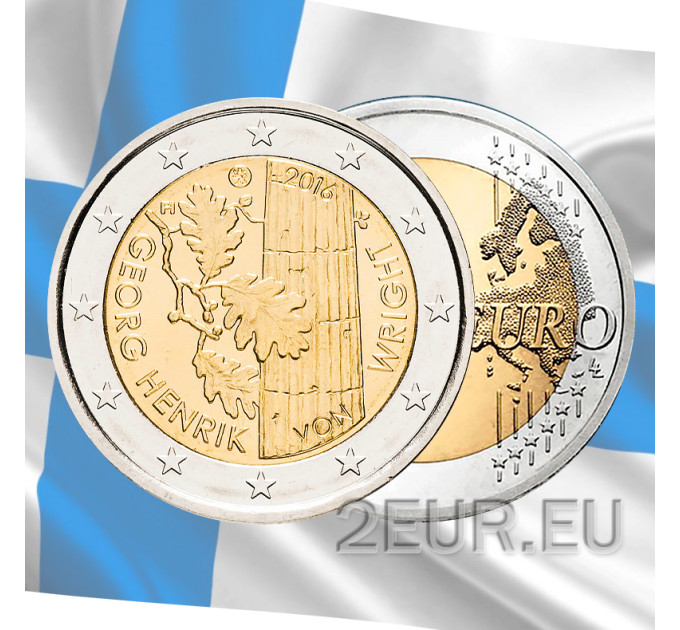 Suomi 2 euroa UNC 2016 - 100 vuotta Georg Henrik von Wrightin syntymästä