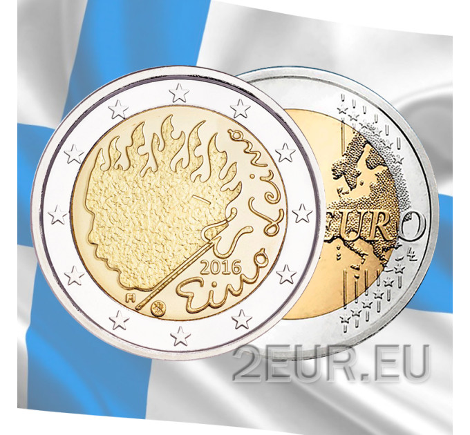 Suomi 2 euroa UNC 2016 - 90 vuotta Eino Leinon kuolemasta