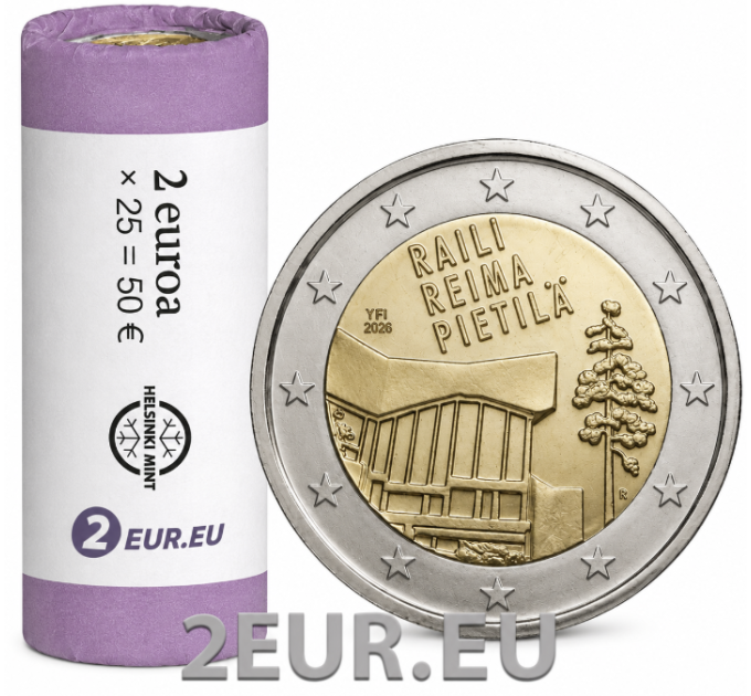 Suomi 2 EURO RULLA 2026 - Raili and Reima Pietilä
