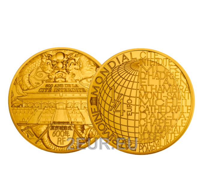 Ranska 1/4 euro UNC 2020 - Kielletty kaupunki