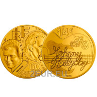 Ranska 1/4 euro UNC 2020 - Johnny Hallyday - 60 vuotta muistoja