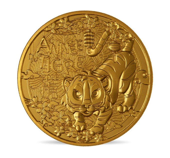 Ranska 1/4 euro UNC 2022 - Kiinalainen kalenteri - Tiikerin vuosi