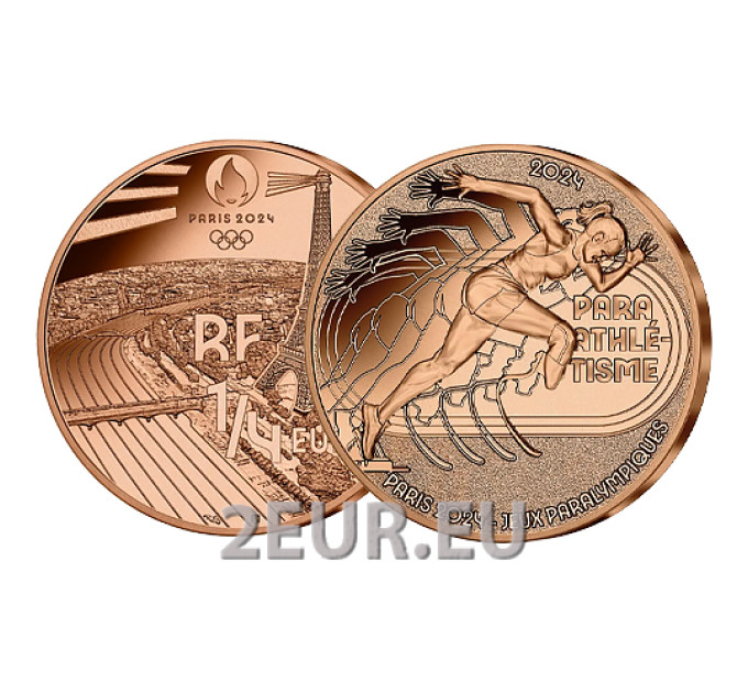 Ranska 1/4 euro UNC 2024 - Pariisin 2024 olympialaiset - yleisurheilu