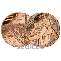 Ranska 1/4 euro UNC 2024 - Pariisin 2024 olympialaiset - Urheilullinen miekkailu
