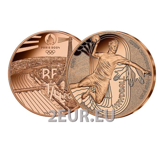 Ranska 1/4 euro UNC 2024 - Pariisin 2024 olympialaiset - urheilullinen käsipallo