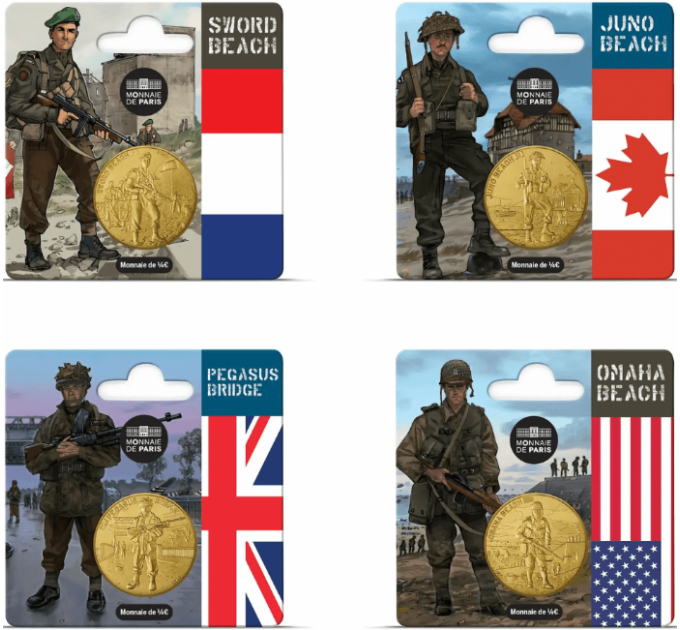 Ranska 1/4 euro UNC 2024 - D-DAY:n 80. vuosipäivä – Junon ranta
