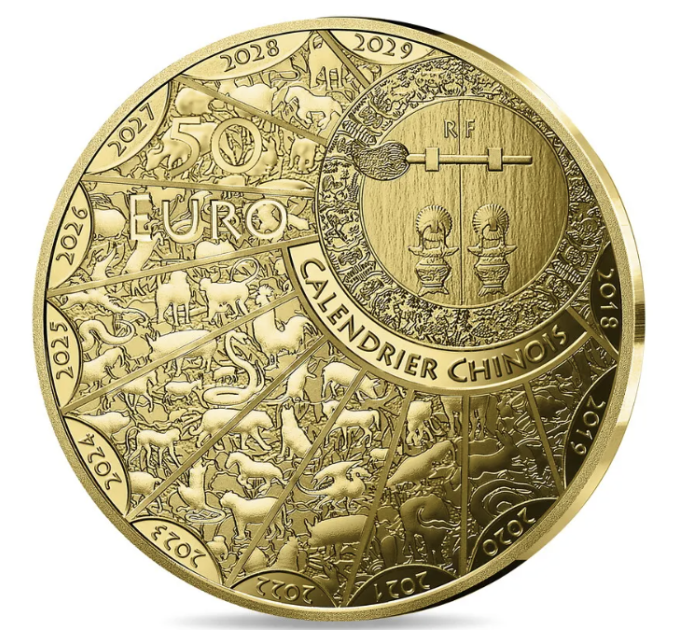 Ranska 50 euron Kultainen kolikko Proof 2027 - Vuohen vuosi