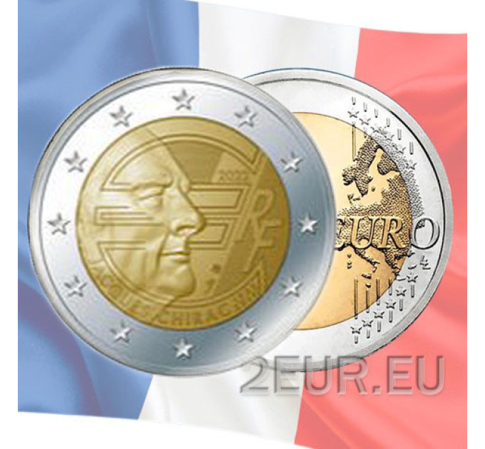 Ranska 2 euroa UNC 2022 - Euron 20 vuotta - Jacques Chirac