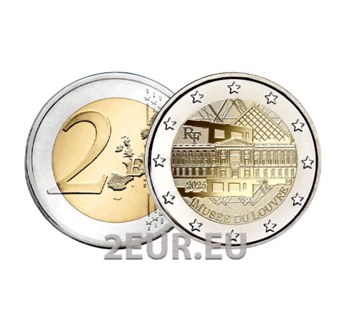 Ranska 2 euroa UNC 2025 - Louvren museo