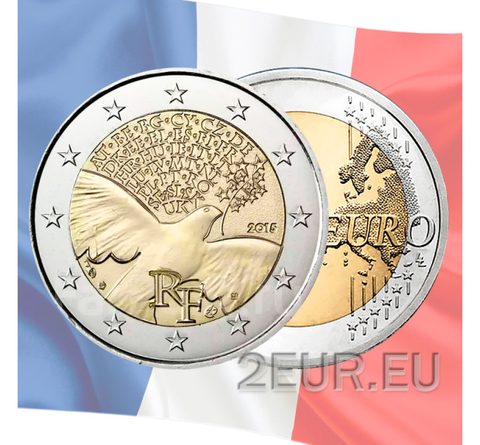 Ranska 2 euroa UNC 2015 - 70 vuotta rauhaa Euroopassa