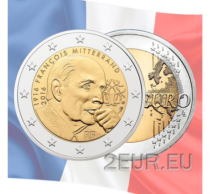 Ranska 2 euroa UNC 2016 - 100 vuotta François Mitterrandin syntymästä