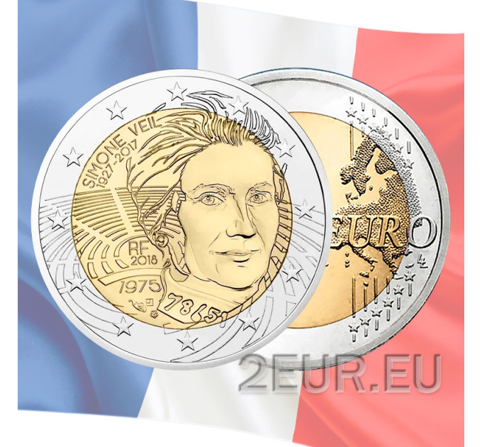 Ranska 2 euroa UNC 2018 - Simone Veil