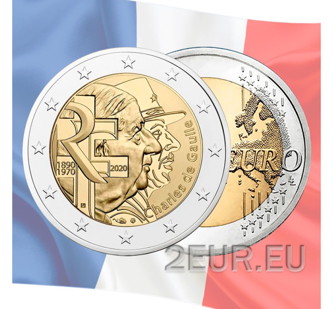 Ranska 2 euroa UNC 2020 - Charles de Gaulle
