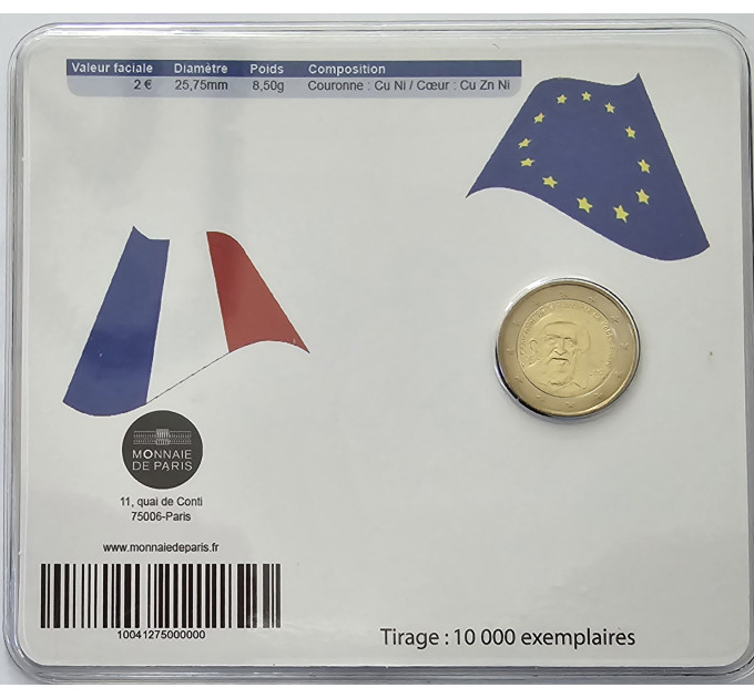 Ranska 2 euroa BU 2012 - 100 vuotta Abbe Pierren syntymästä