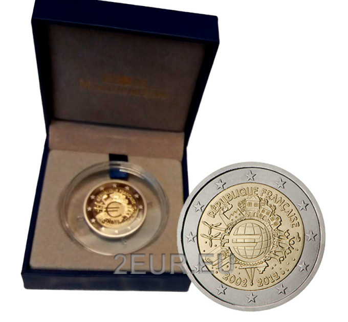  Ranska 2 euroa Proof 2012 - 10 vuotta Euro Cash