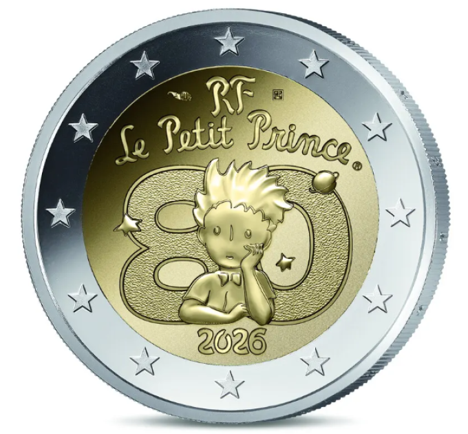 Ranska 2 euroa Proof 2026 - Pikku prinssi 80 vuotta 