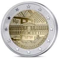 Ranska 2 euroa Proof 2025 - Louvren museo - käänteinen kiillotus