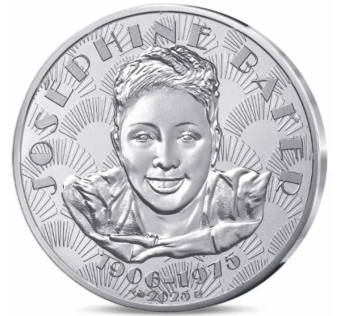 Ranska 10 euroa hopeakolikko 2025 - Josephine Baker