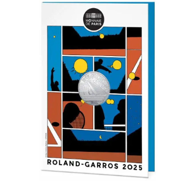 Ranska 10 euroa hopeakolikko 2025 - Roland Garros