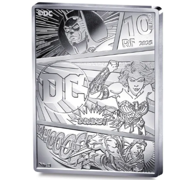 Ranska 10 euron hopeakolikko Proof 2025 - DC Comics - Supermies